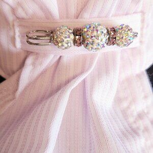 PRE-TIED STOCK TIE with PIN EquestrianLavender Stripe NEW OSFA Children Ladies